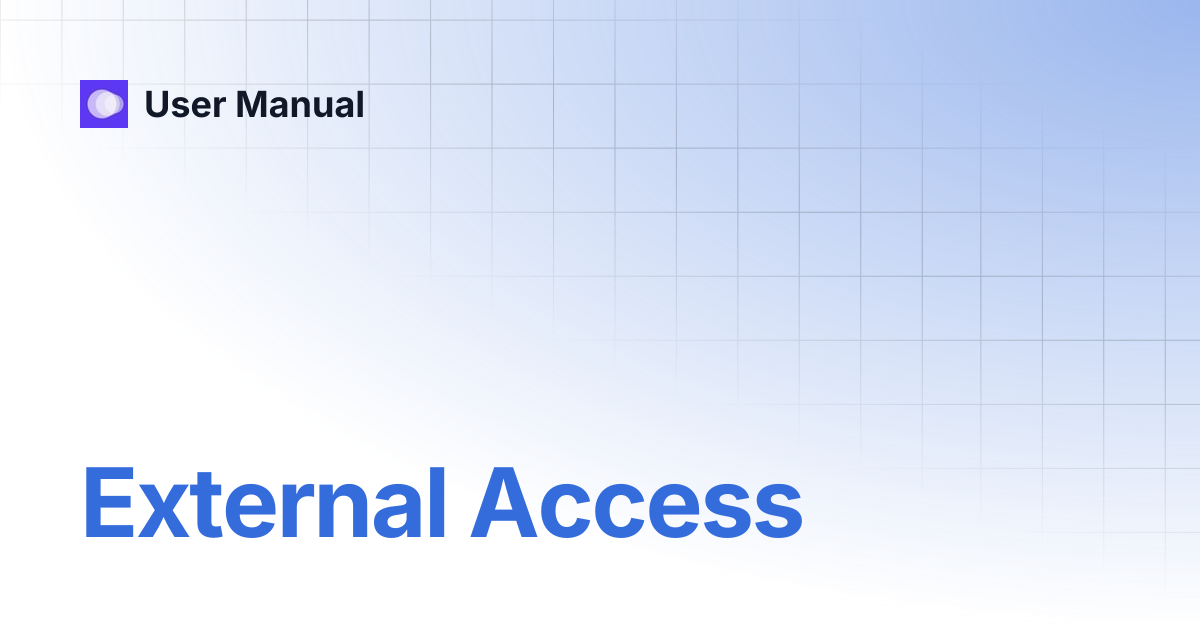 External Access | User Manual